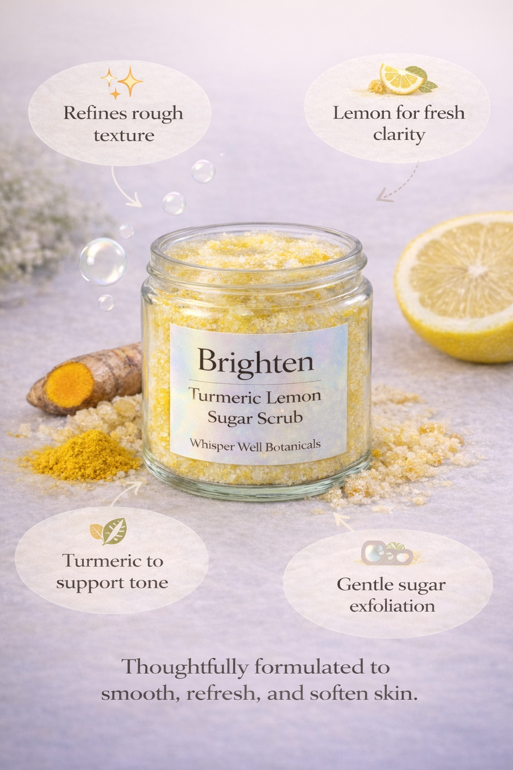 Brighten · Turmeric Lemon Sugar Scrub